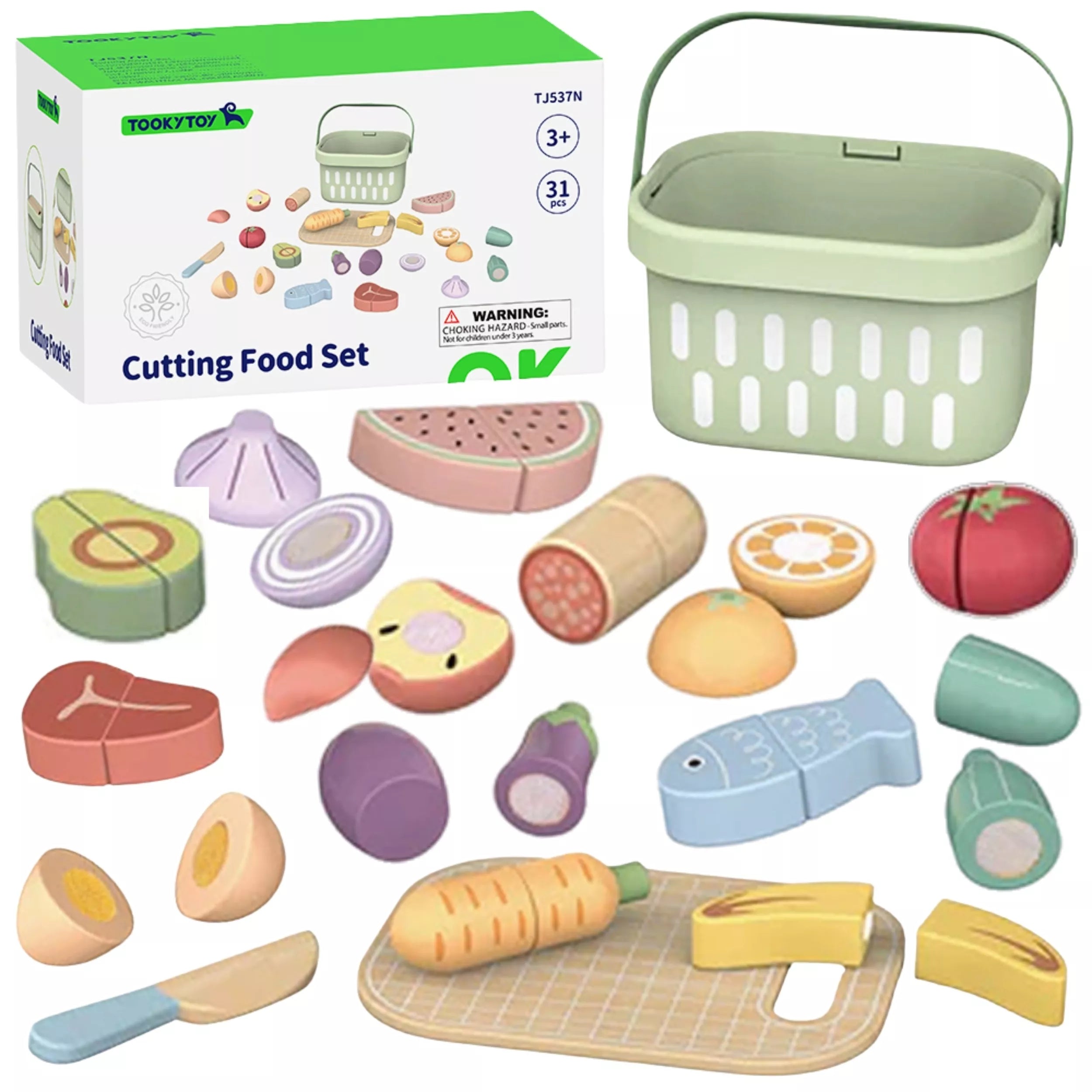 Tooky Toy medinis maisto pjaustymo rinkinys